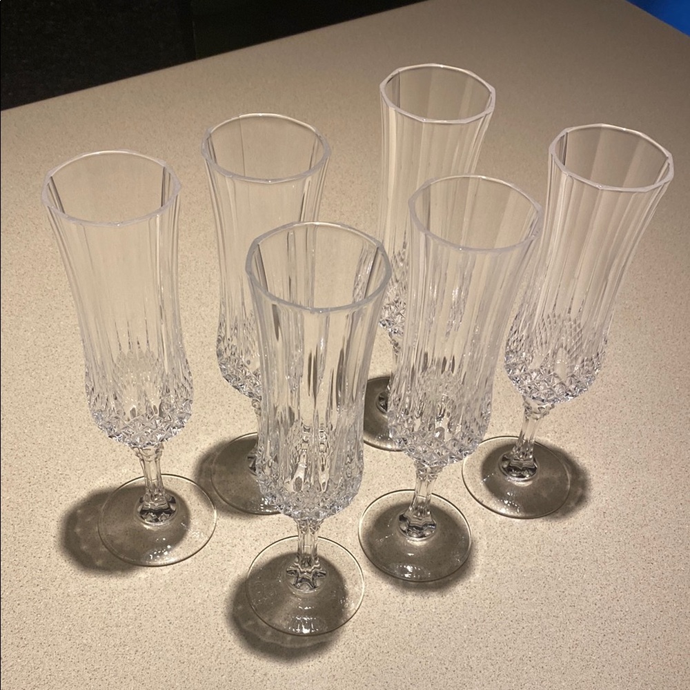 Longchamp Elegant Cristal d’ Arques Champagne Flutes Set